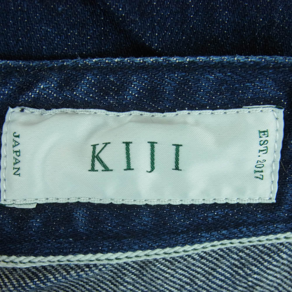 キジ B117C0030033400 ボタンフライ デニム ワイド パンツ 日本製 インディゴブルー系 4【中古】