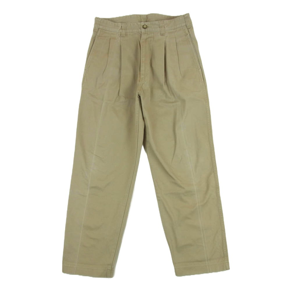 is-ness イズネス 16PT01T01 AH EDITORIAL WIDE CHINO PANTS 2タック ワイド チノ パンツ 日本製 ベージュ系 46 M【中古】