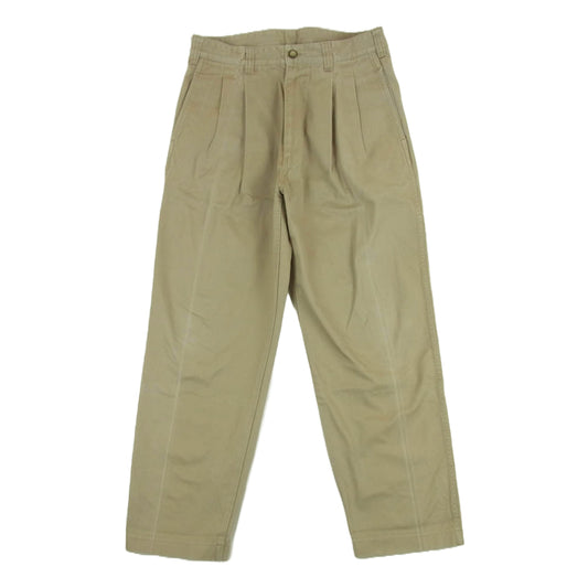 is-ness イズネス 16PT01T01 AH EDITORIAL WIDE CHINO PANTS 2タック ワイド チノ パンツ 日本製 ベージュ系 46 M【中古】