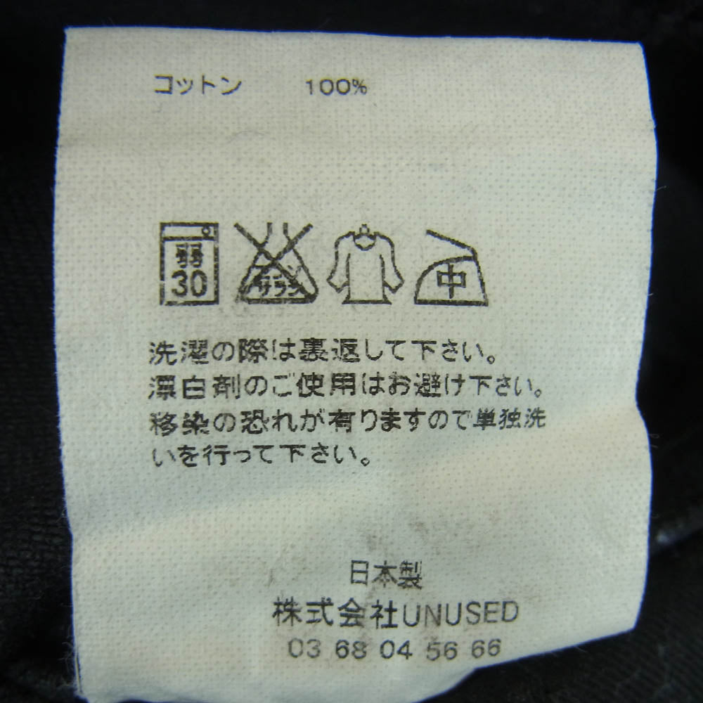 UNUSED アンユーズド UW0527 カットオフ スリム デニム パンツ 日本製 ブラック系 1【中古】