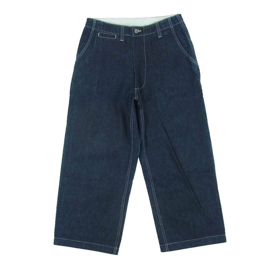 イートウツ イギリス製 コットン ワイド デニム パンツ インディゴブルー系 30【中古】