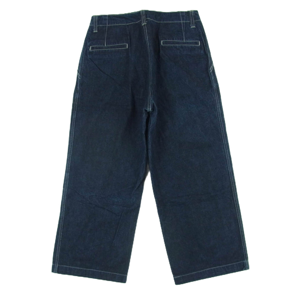 イートウツ イギリス製 コットン ワイド デニム パンツ インディゴブルー系 30【中古】