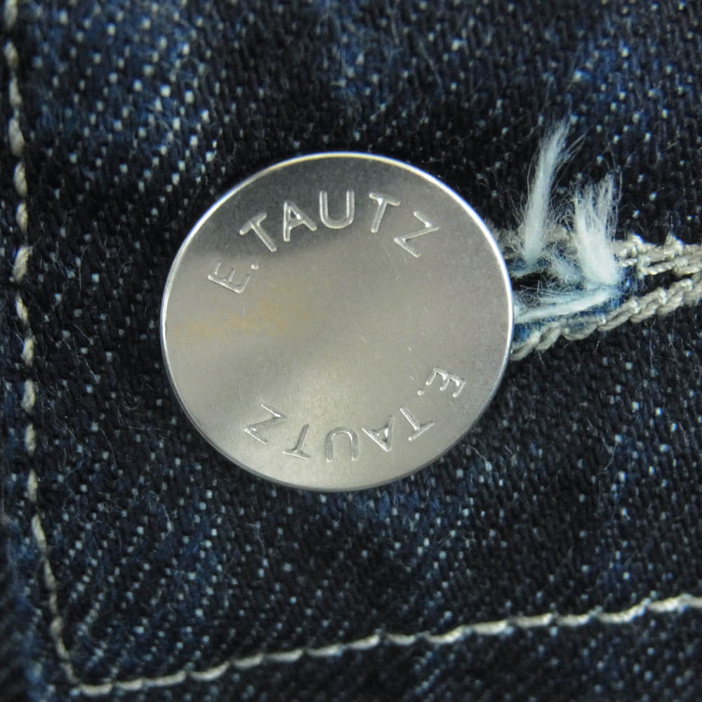 イートウツ イギリス製 コットン ワイド デニム パンツ インディゴブルー系 30【中古】