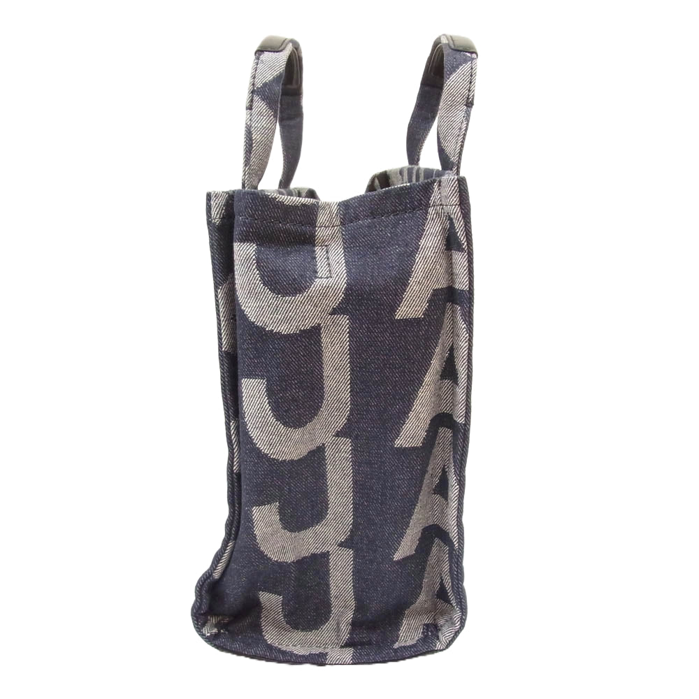 MARC JACOBS マークジェイコブス 2WAY デニム モノグラム トートバッグ ショルダーバッグ ネイビー系【美品】【中古】