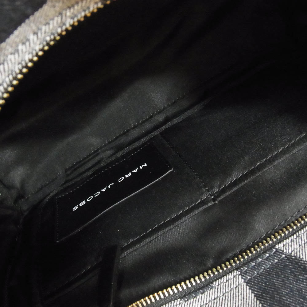MARC JACOBS マークジェイコブス 2WAY デニム モノグラム トートバッグ ショルダーバッグ ネイビー系【美品】【中古】