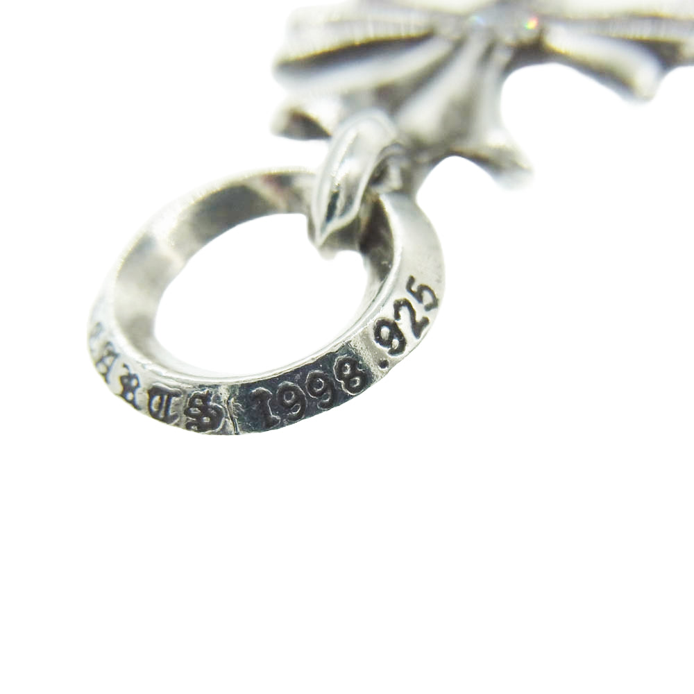 CHROME HEARTS クロムハーツ（原本無） TINY CH CROSS 1DIA タイニーCHクロス アフター1ダイヤ チャーム ネックレストップ シルバー系【中古】