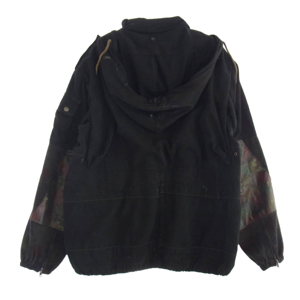 ミリタリー スイス軍 M60 アルペンカモ ミリタリー ジャケット 後染め ブラック系【中古】