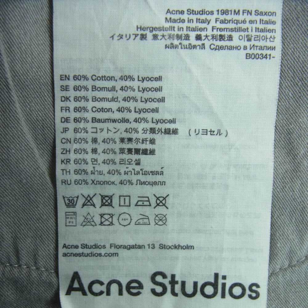 ACNE STUDIOS アクネストゥディオズ B00341 1981M ルーズ フィット デニム パンツ イタリア製 グレー系 50【中古】
