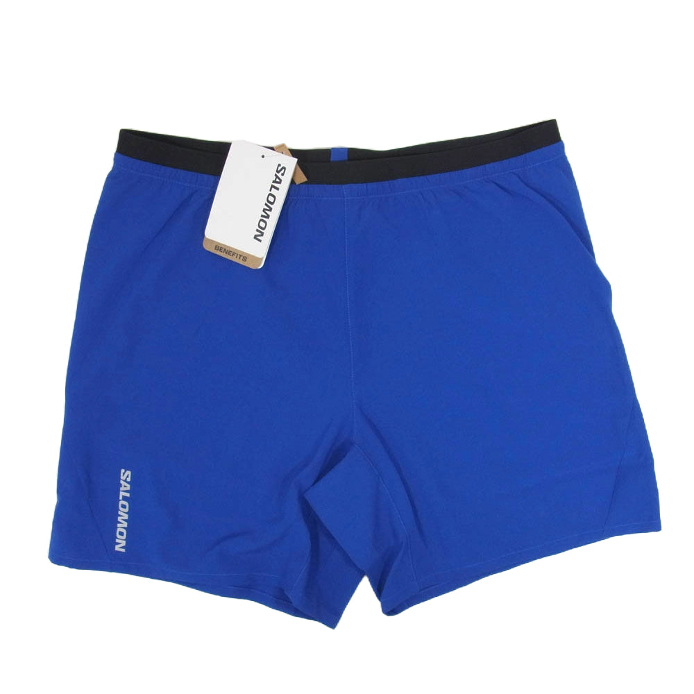 salomon サロモン LC21370000 CROSS 7 クロス7 SHORTS NO L M ランニング ショート パンツ ブルー系 M【新古品】【未使用】【中古】