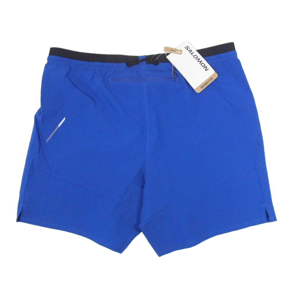 salomon サロモン LC21370000 CROSS 7 クロス7 SHORTS NO L M ランニング ショート パンツ ブルー系 M【新古品】【未使用】【中古】