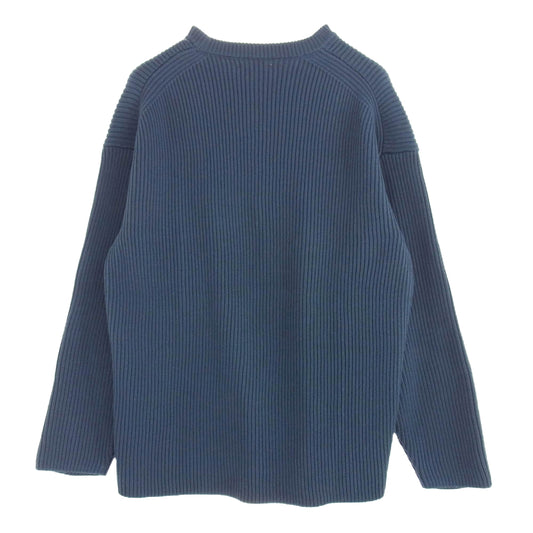 AURALEE オーラリー A7AP02RK SUPER FINE WOOL RIB KNIT BIG P/O スーパー ファイン ウール リブ ニット ビッグ セーター ネイビー系 4【中古】