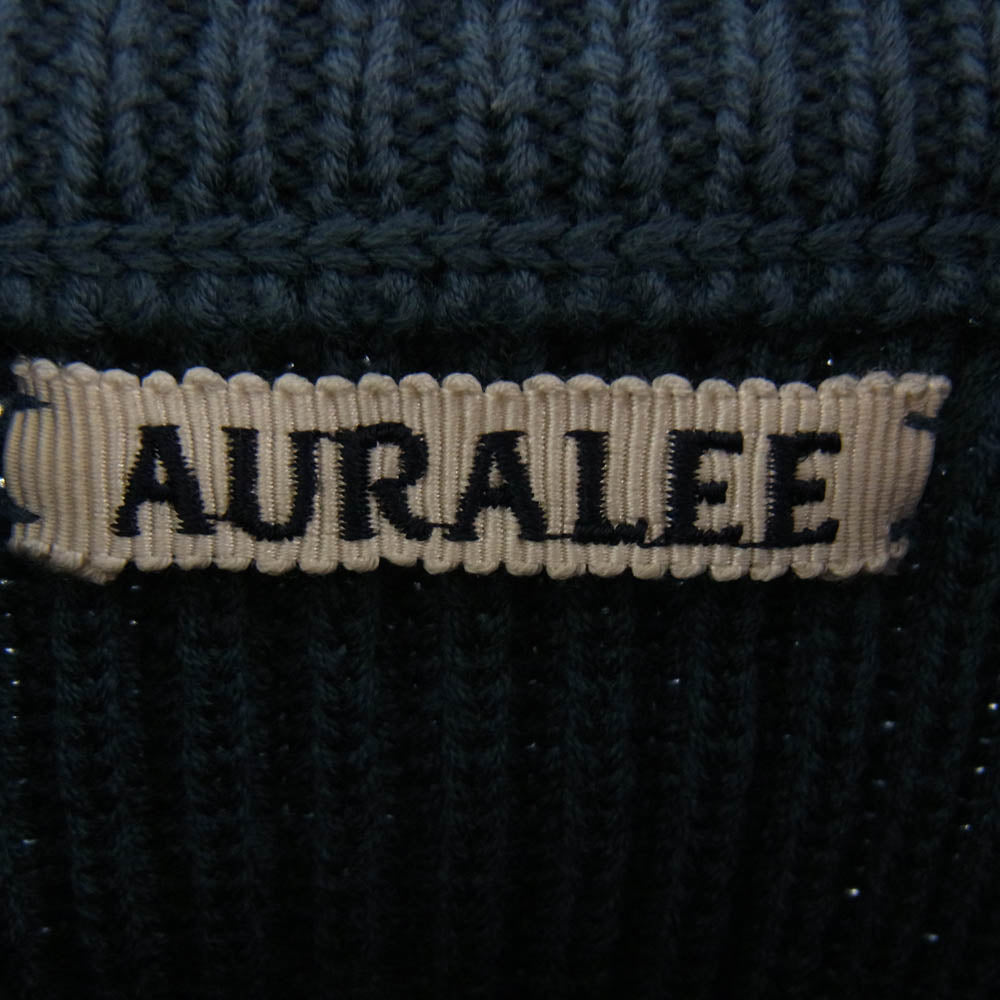 AURALEE オーラリー A7AP02RK SUPER FINE WOOL RIB KNIT BIG P/O スーパー ファイン ウール リブ ニット ビッグ セーター ネイビー系 4【中古】