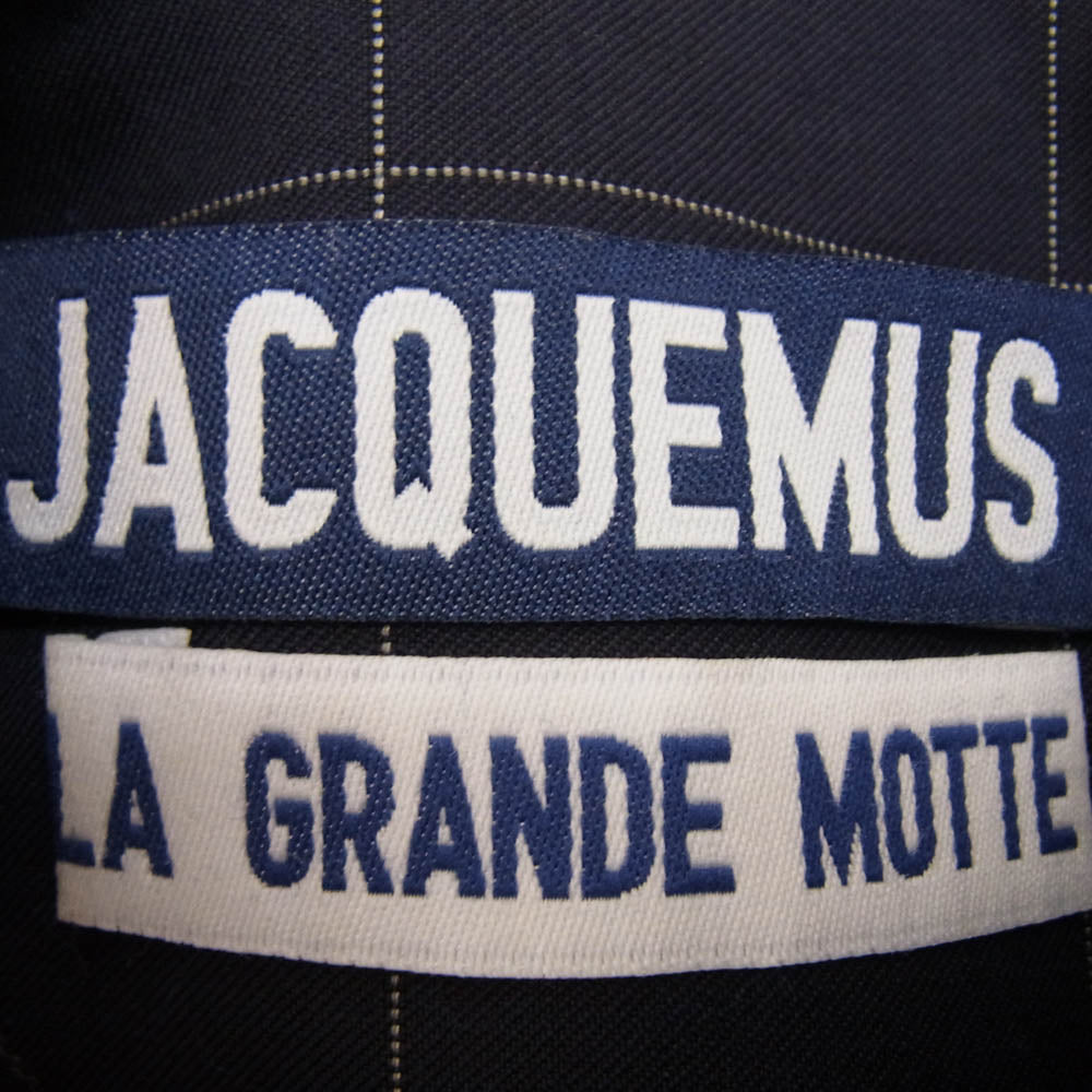 ジャックムス OLD チェック柄 半袖 ワンピース ネイビー系 36【中古】