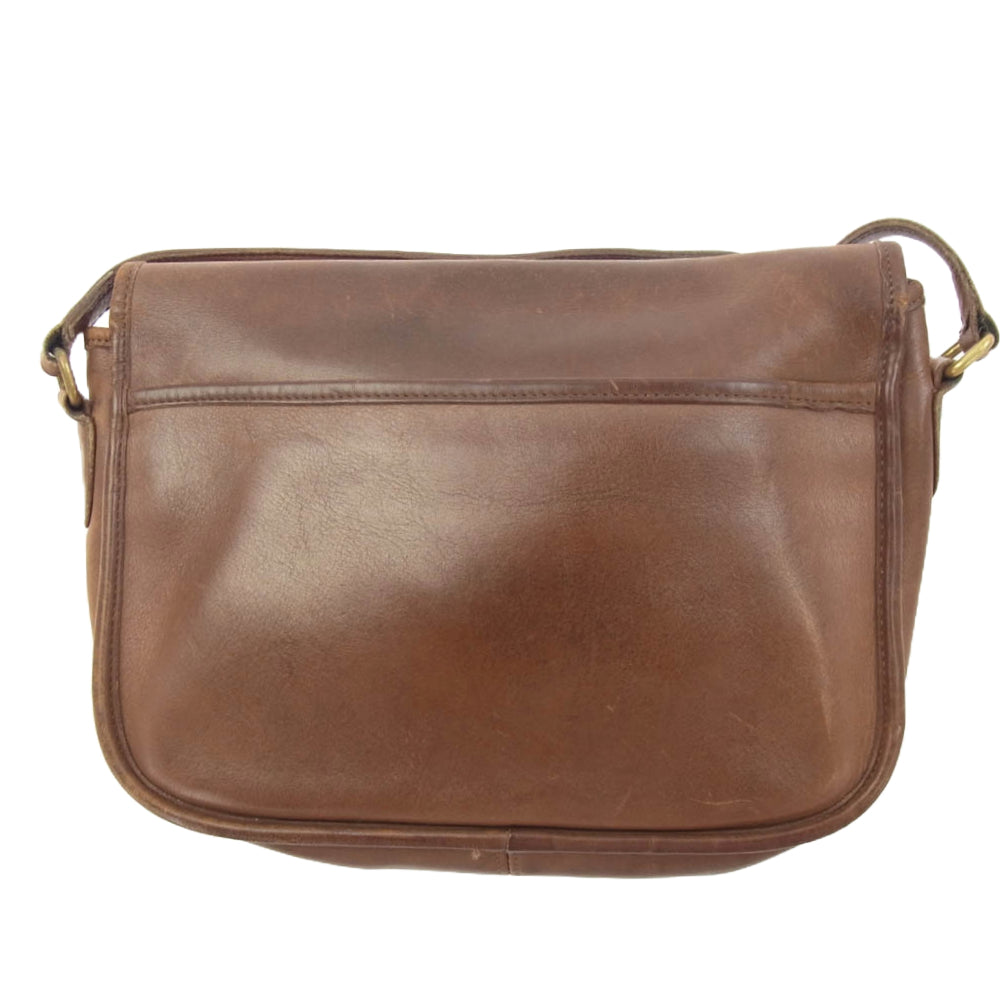 COACH コーチ 9790 オールド レザー フラップ ショルダー バッグ ブラウン系【中古】