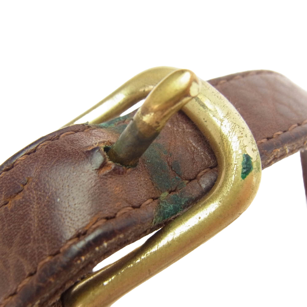 COACH コーチ 9790 オールド レザー フラップ ショルダー バッグ ブラウン系【中古】