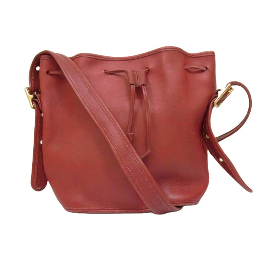 COACH コーチ 9952 オールド 巾着 レザー ショルダー バッグ レッド系【中古】