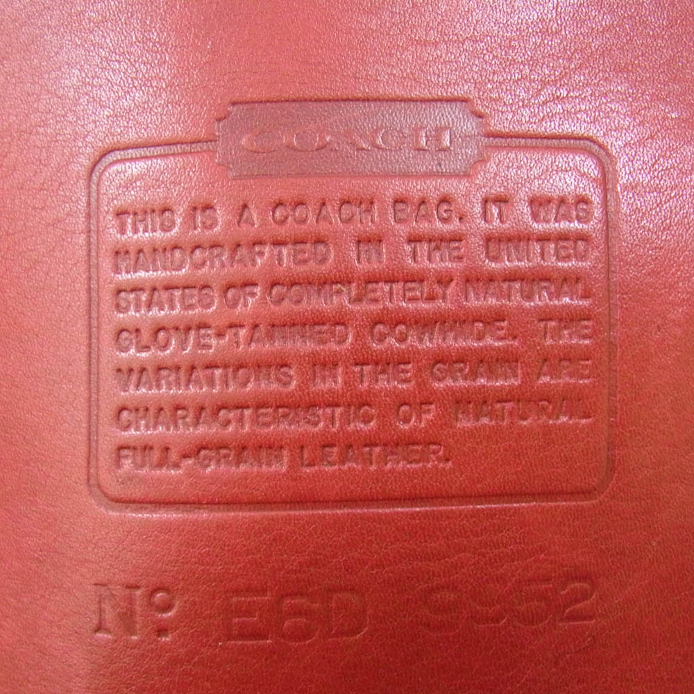 COACH コーチ 9952 オールド 巾着 レザー ショルダー バッグ レッド系【中古】