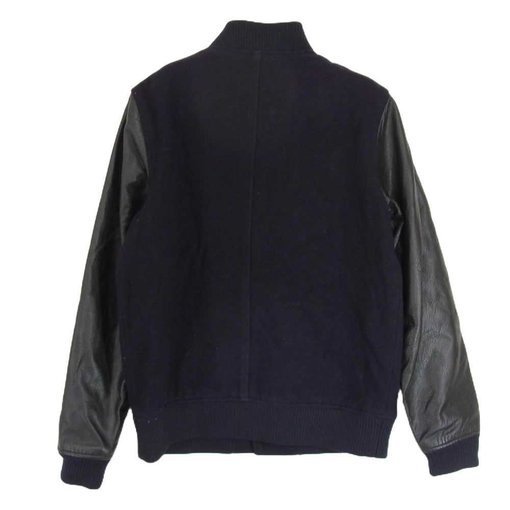 A.P.C. アーペーセー レザースリーブ ウール スタジャン ブルゾン ネイビー系 XS【中古】