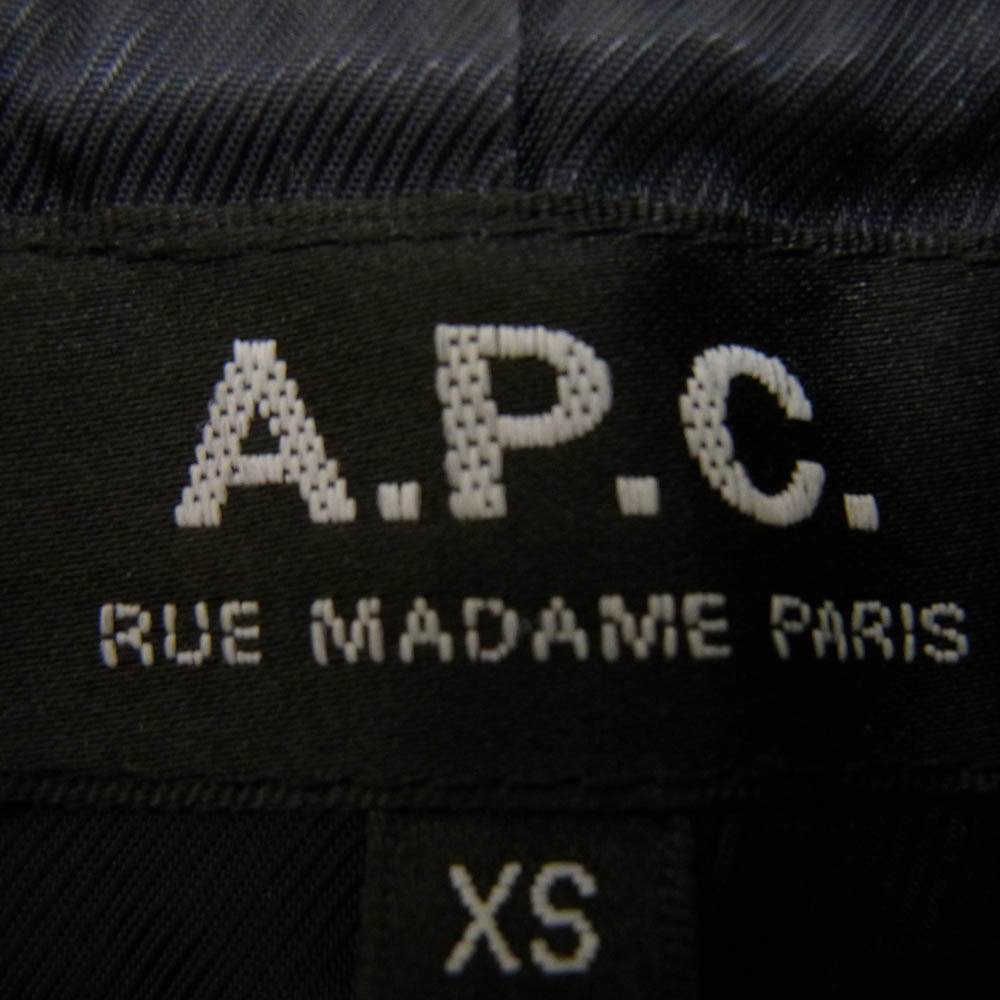 A.P.C. アーペーセー レザースリーブ ウール スタジャン ブルゾン ネイビー系 XS【中古】