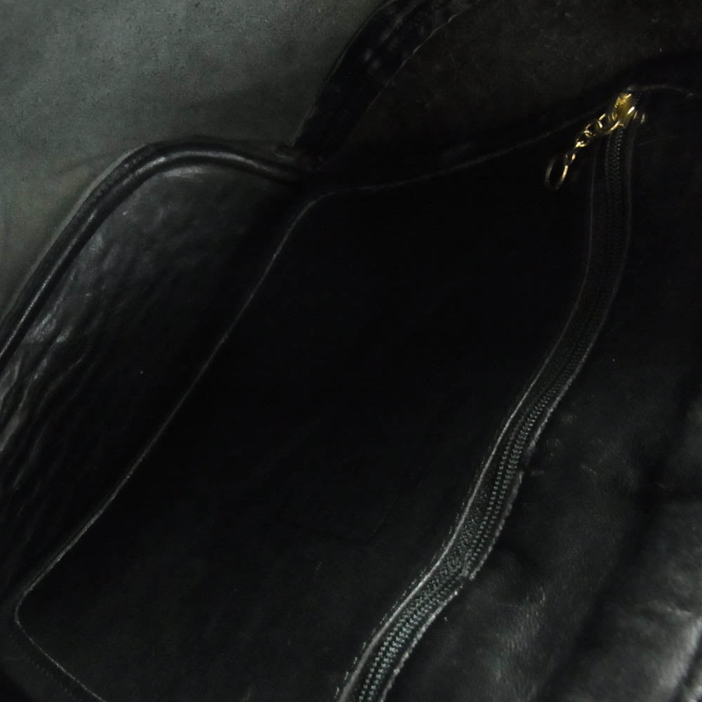COACH コーチ 4151 オールド 巾着 レザー ショルダー バッグ ブラック ブラック系【中古】