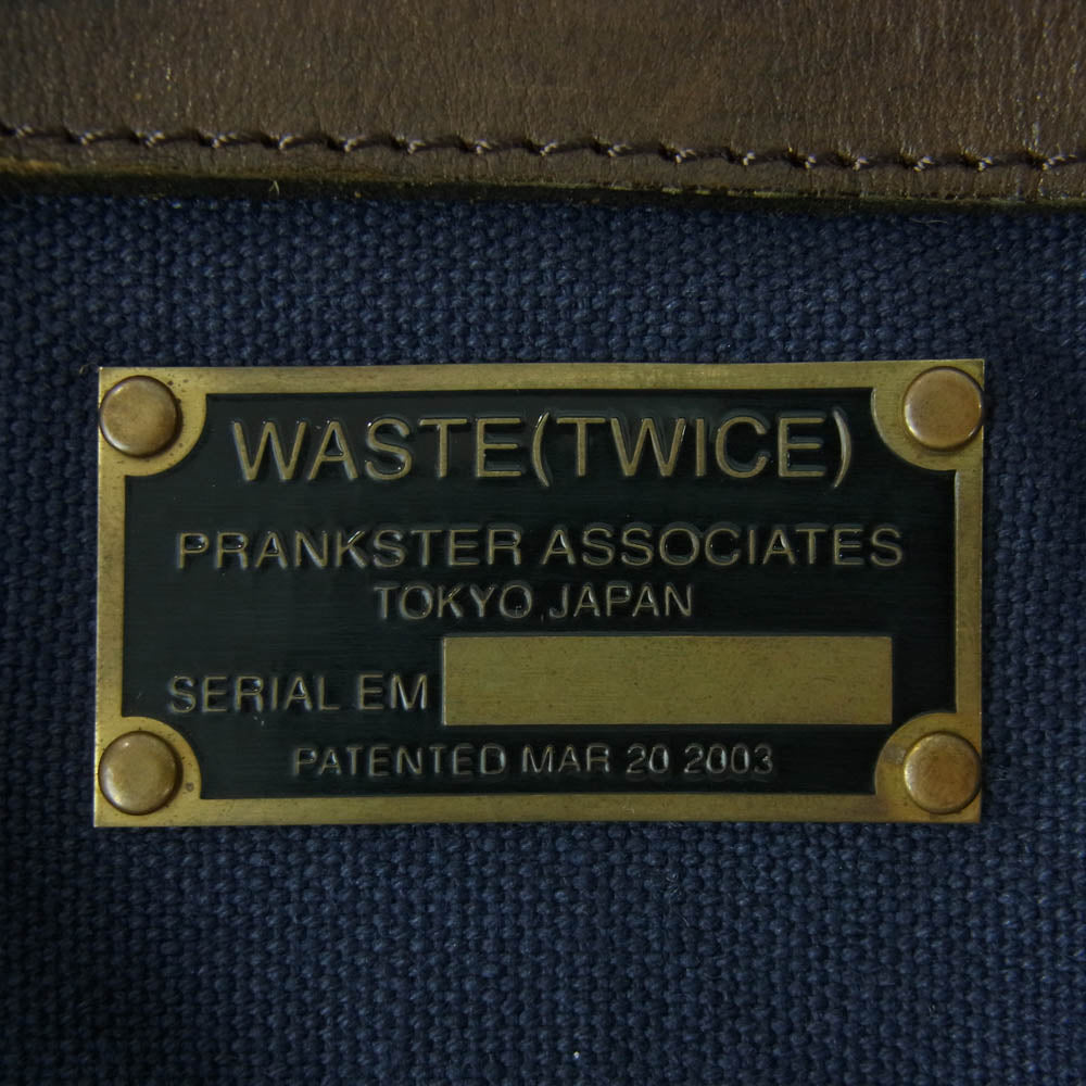 VASCO ヴァスコ WASTE(TWICE) ウエストトゥワイス キャンバス レザー 2WAY トート ショルダー バッグ ダークネイビー系 ブラウン系【中古】