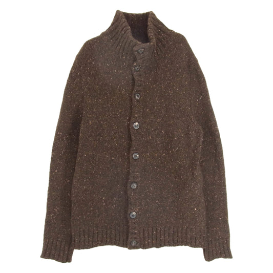 MAISON MARTIN MARGIELA メゾンマルタンマルジェラ 11AW S30HA0431 イタリア製 10ライン 四つタグ スタンドカラー モヘヤアンゴラ混ウール ミックスニット カーディガン ブラウン系 S【中古】