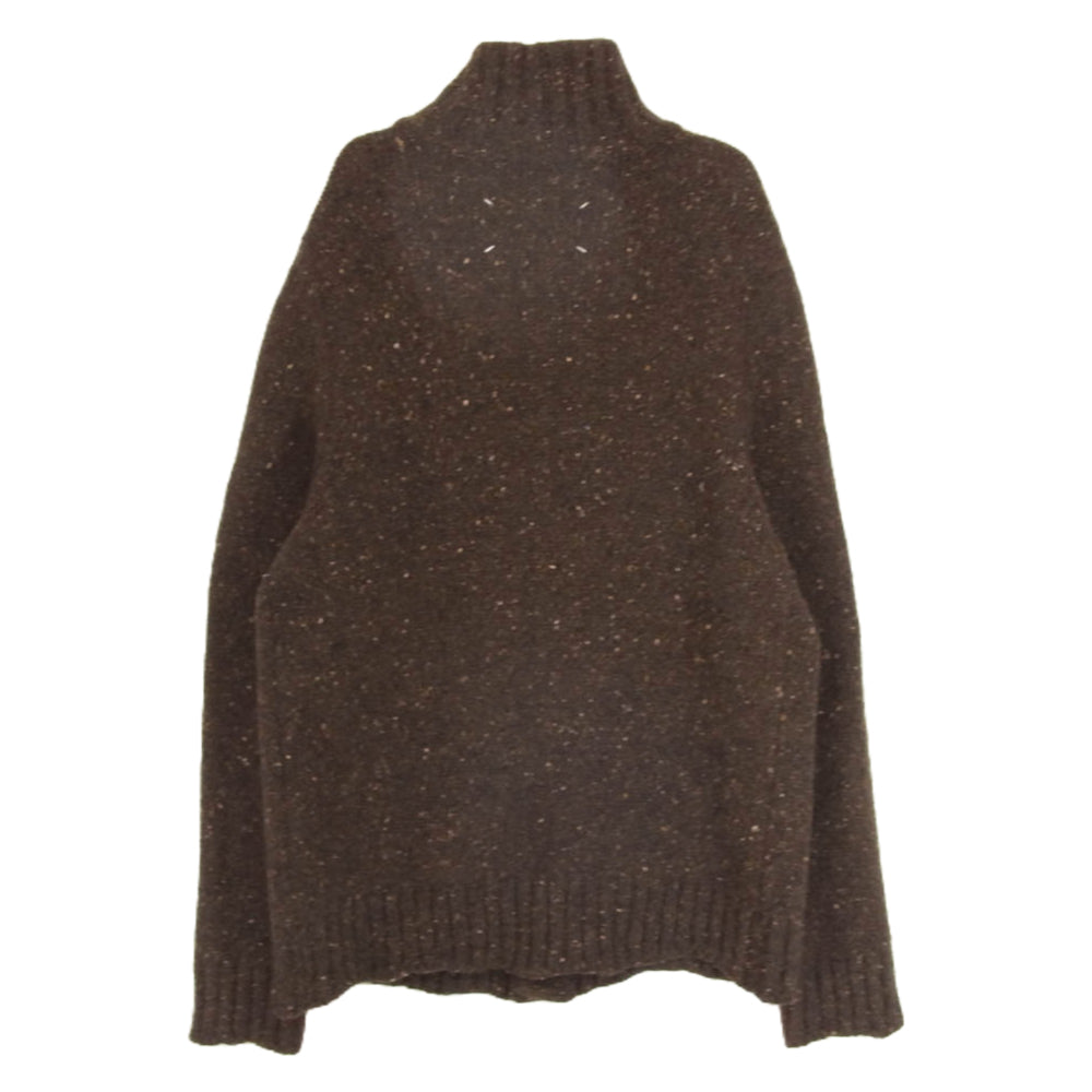 MAISON MARTIN MARGIELA メゾンマルタンマルジェラ 11AW S30HA0431 イタリア製 10ライン 四つタグ スタンドカラー モヘヤアンゴラ混ウール ミックスニット カーディガン ブラウン系 S【中古】