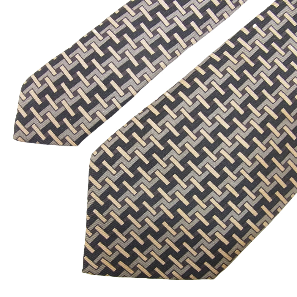 HERMES エルメス シルク100％ ネクタイ ブラック系【中古】