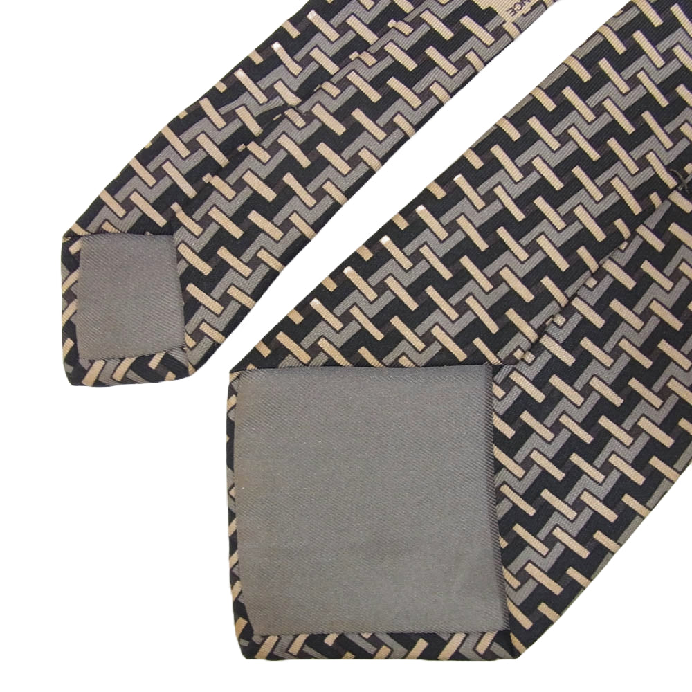 HERMES エルメス シルク100％ ネクタイ ブラック系【中古】