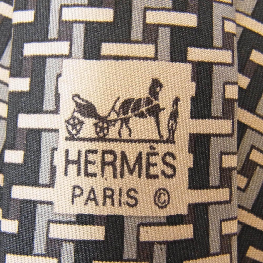 HERMES エルメス シルク100％ ネクタイ ブラック系【中古】