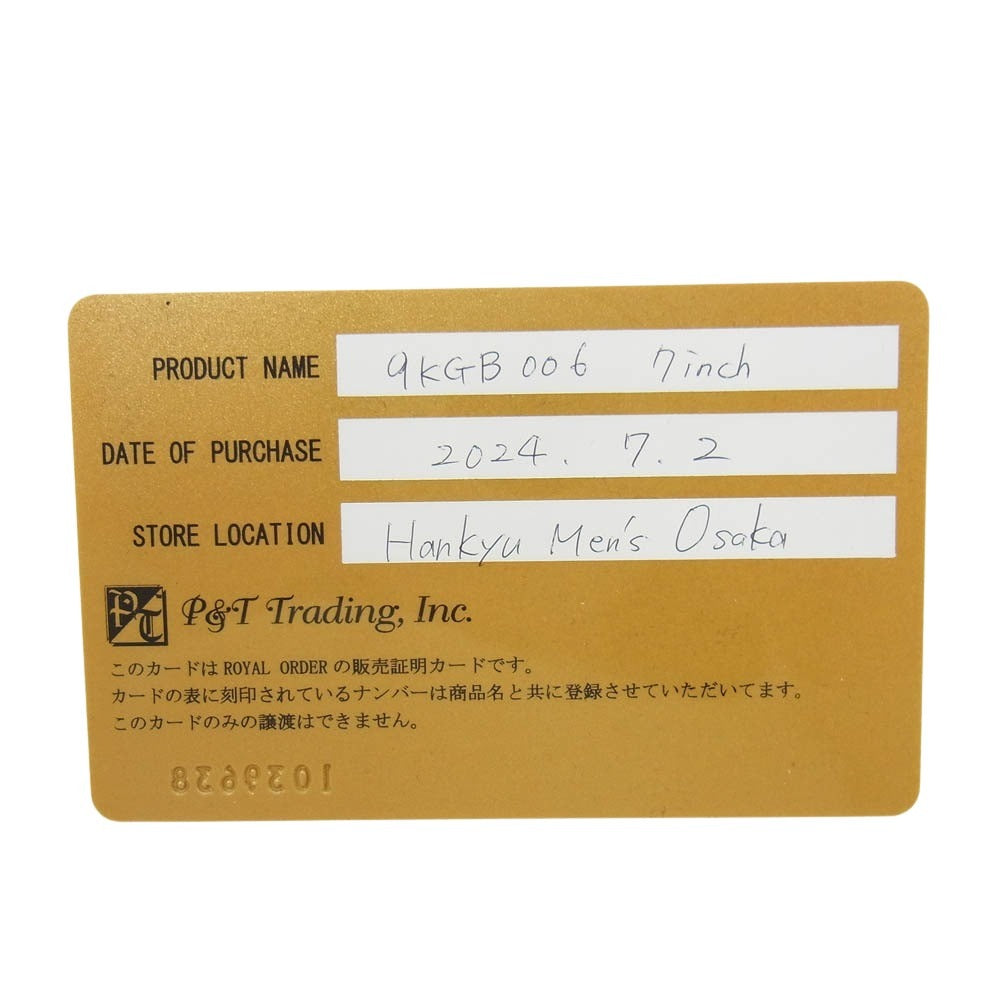 ROYAL ORDER ロイヤルオーダー 9KGB 006 販売証明カード付属 9K LULU CHAIN BRACELET ルル チェーン ブレスレット 7inch ゴールド系【美品】【中古】