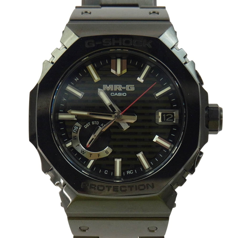 CASIO G-SHOCK カシオ ジーショック MRG-B2100B-1AJR MR-G 木組 ソーラー 電波 クォーツ Bluetooth ブラック系【極上美品】【中古】