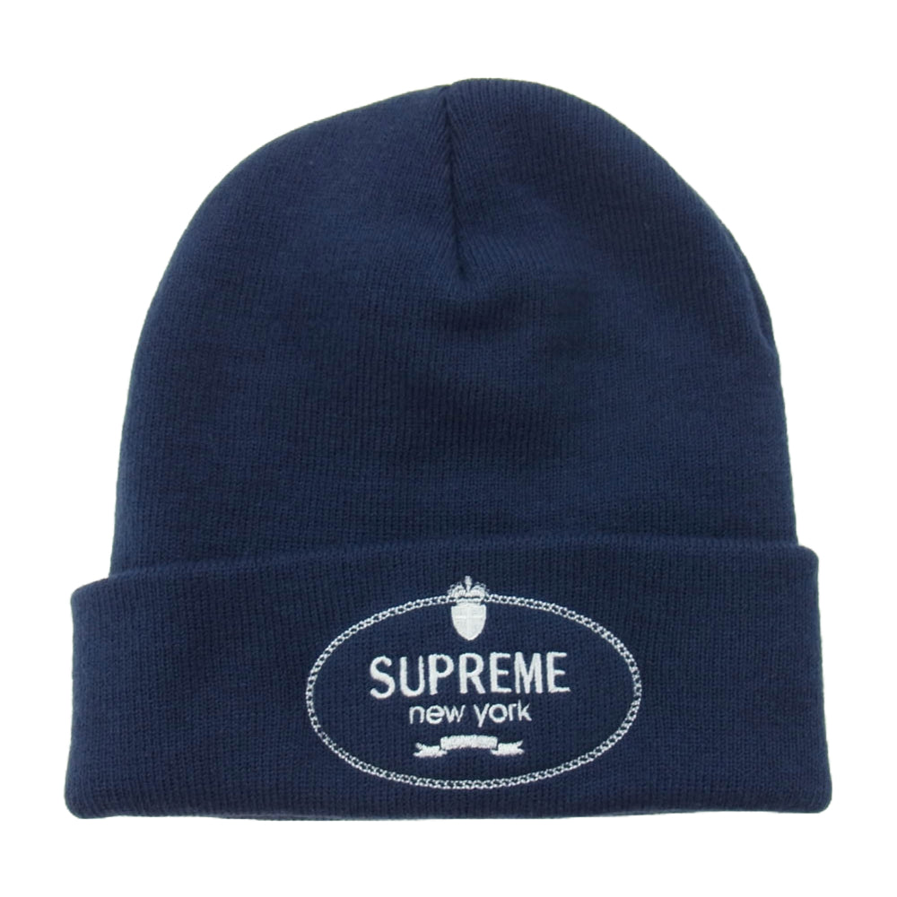 Supreme シュプリーム 24AW Crest Beanie Black クレスト ビーニー ブラック ニットキャップ ニット帽子 ネイビー系【中古】