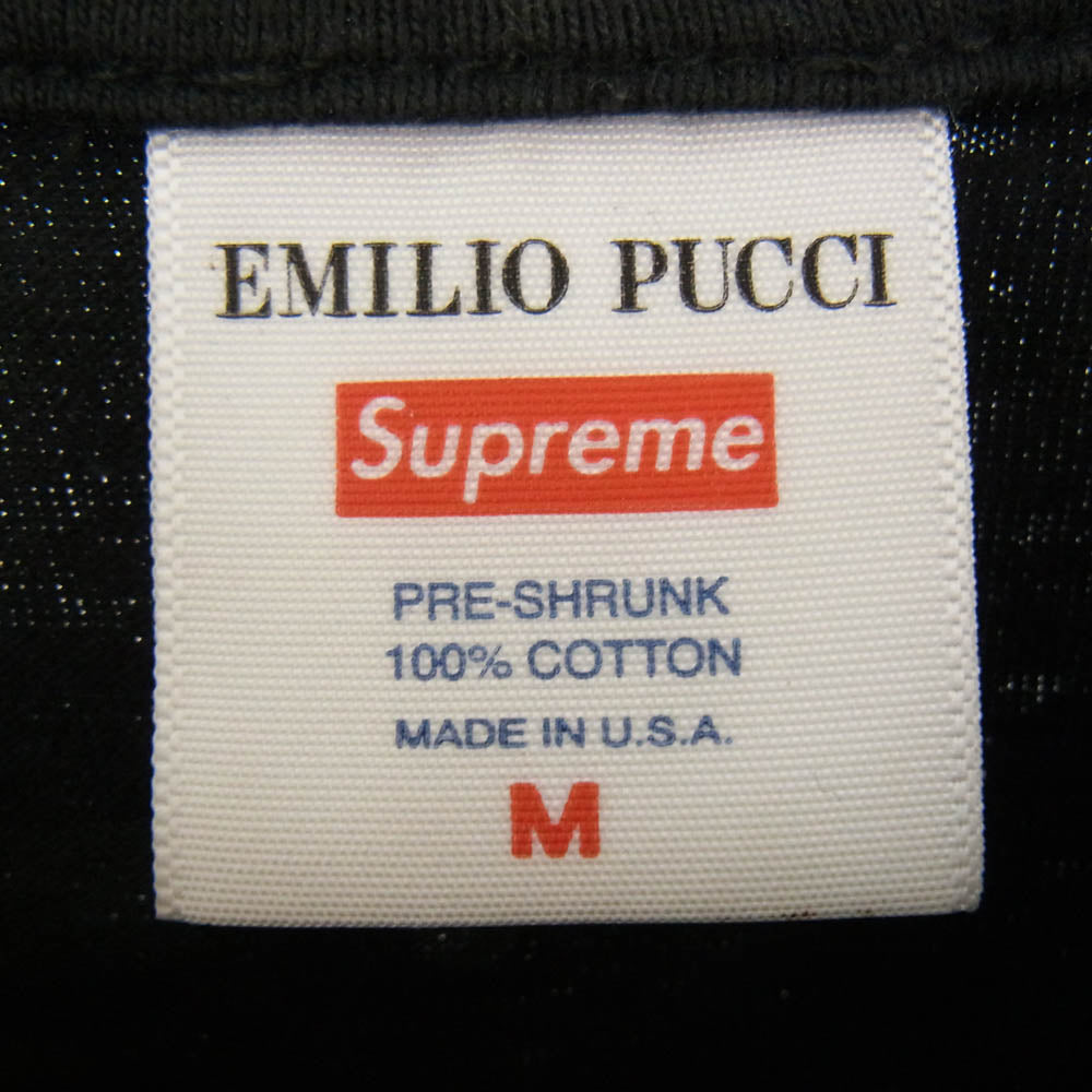 Supreme シュプリーム 21SS ×Emilio Pucci Box Logo Tee エミリオプッチ ボックス ロゴ 半袖 Tシャツ ブラック系 M【中古】