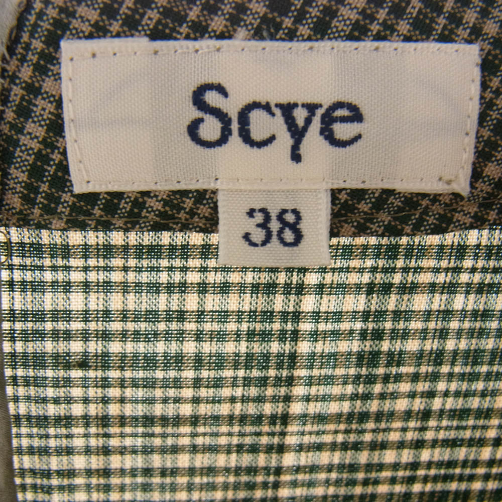 Scye サイ 1221-01002 チェック ロング ワンピース グリーン系 38【美品】【中古】