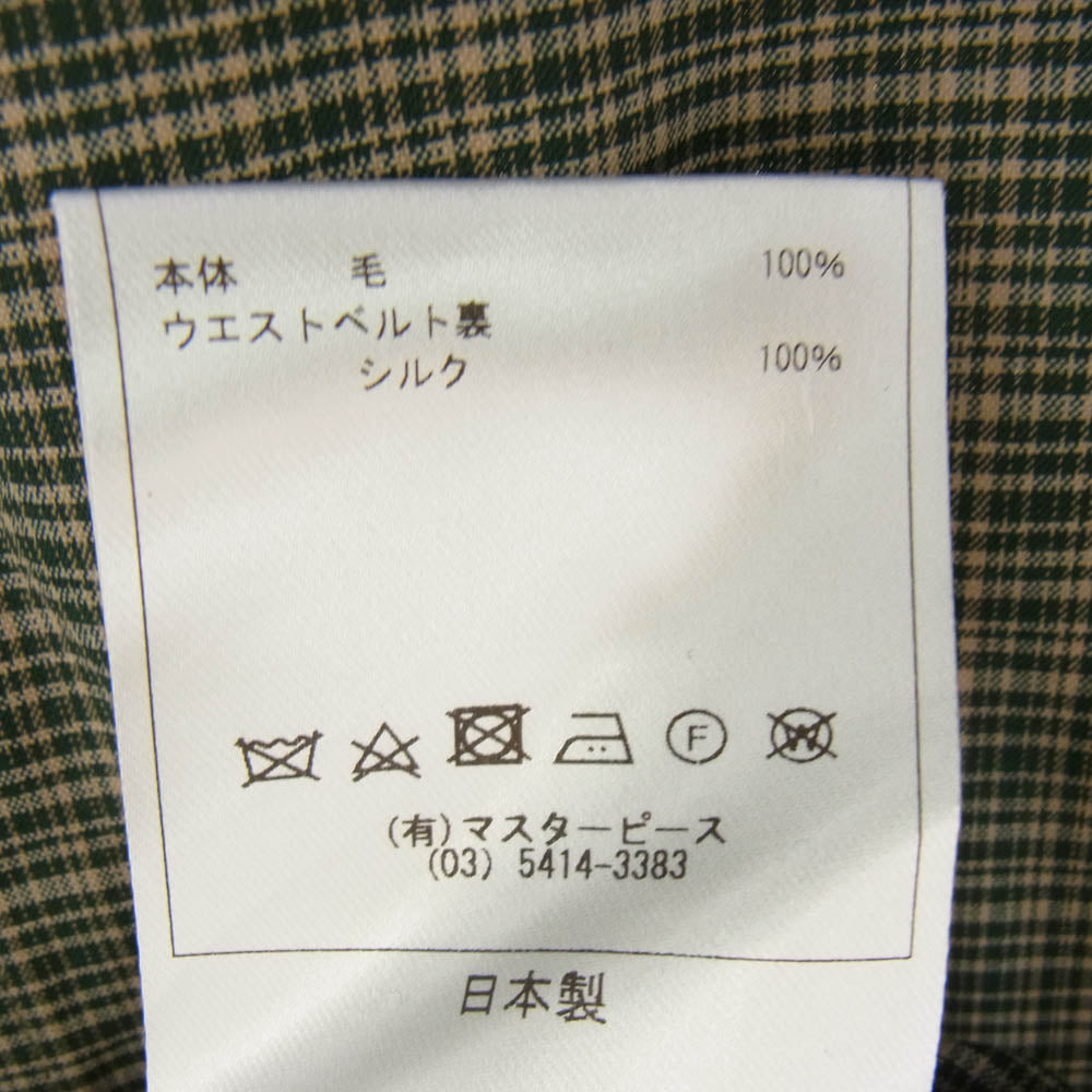 Scye サイ 1221-01002 チェック ロング ワンピース グリーン系 38【美品】【中古】