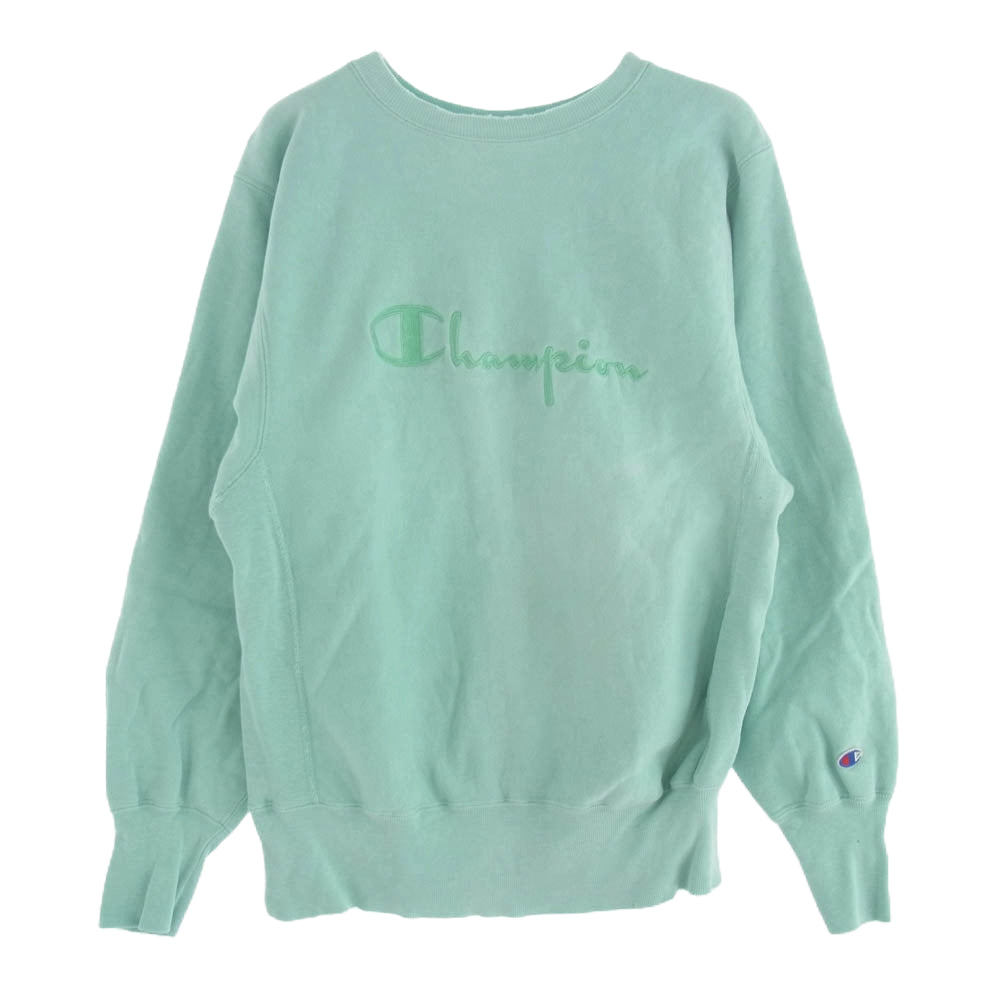 Champion チャンピオン 90s～00s 刺繍タグ REVERSE WEAVE リバースウィーブ ロゴ刺繍 スウェット トレーナー ミントグリーン系 M【中古】
