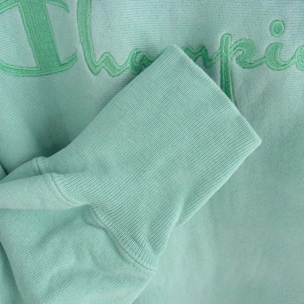 Champion チャンピオン 90s～00s 刺繍タグ REVERSE WEAVE リバースウィーブ ロゴ刺繍 スウェット トレーナー ミントグリーン系 M【中古】