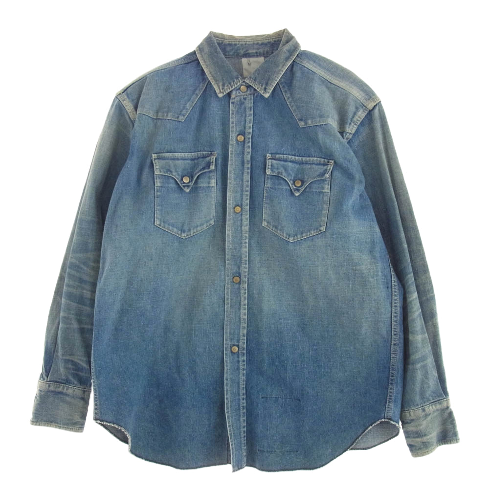 New Manual ニューマニュアル #005 LV DENIM WESTERN SHIRTS デニム ウエスタン シャツ ライトブルー系【中古】