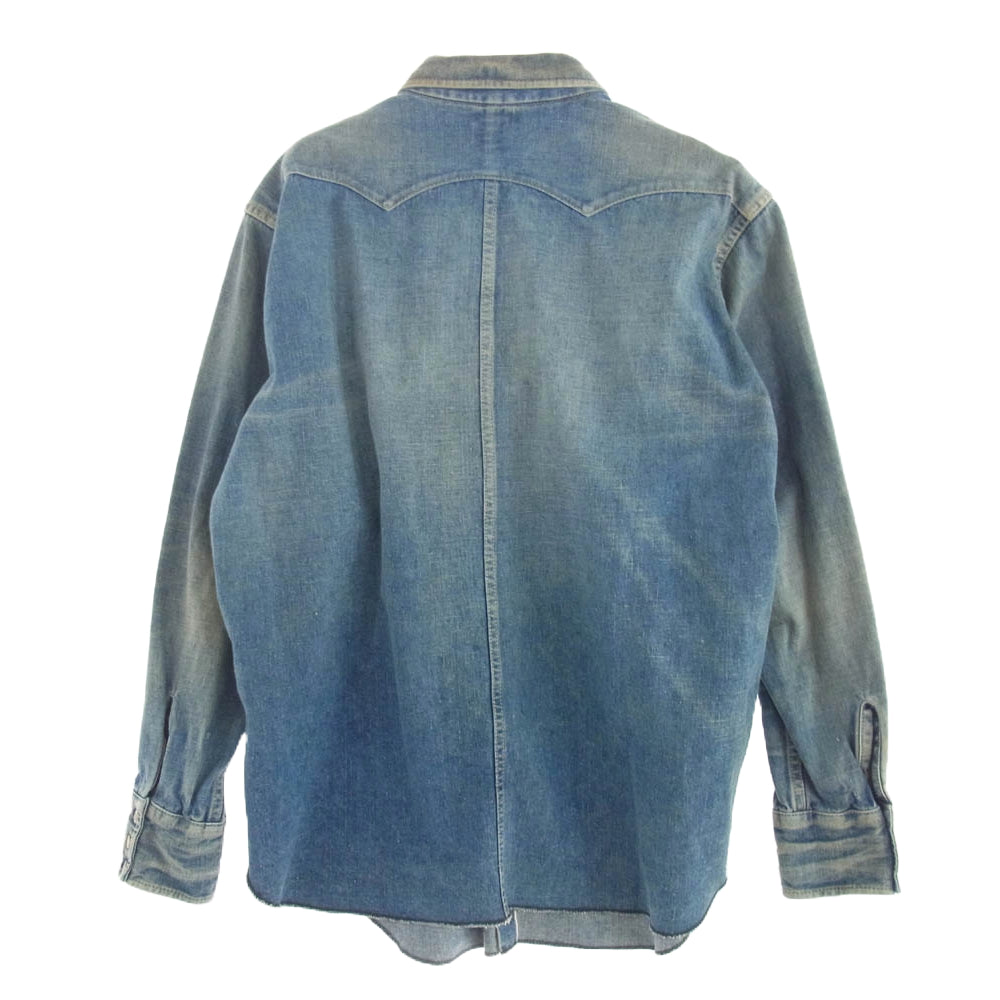 New Manual ニューマニュアル #005 LV DENIM WESTERN SHIRTS デニム ウエスタン シャツ ライトブルー系【中古】