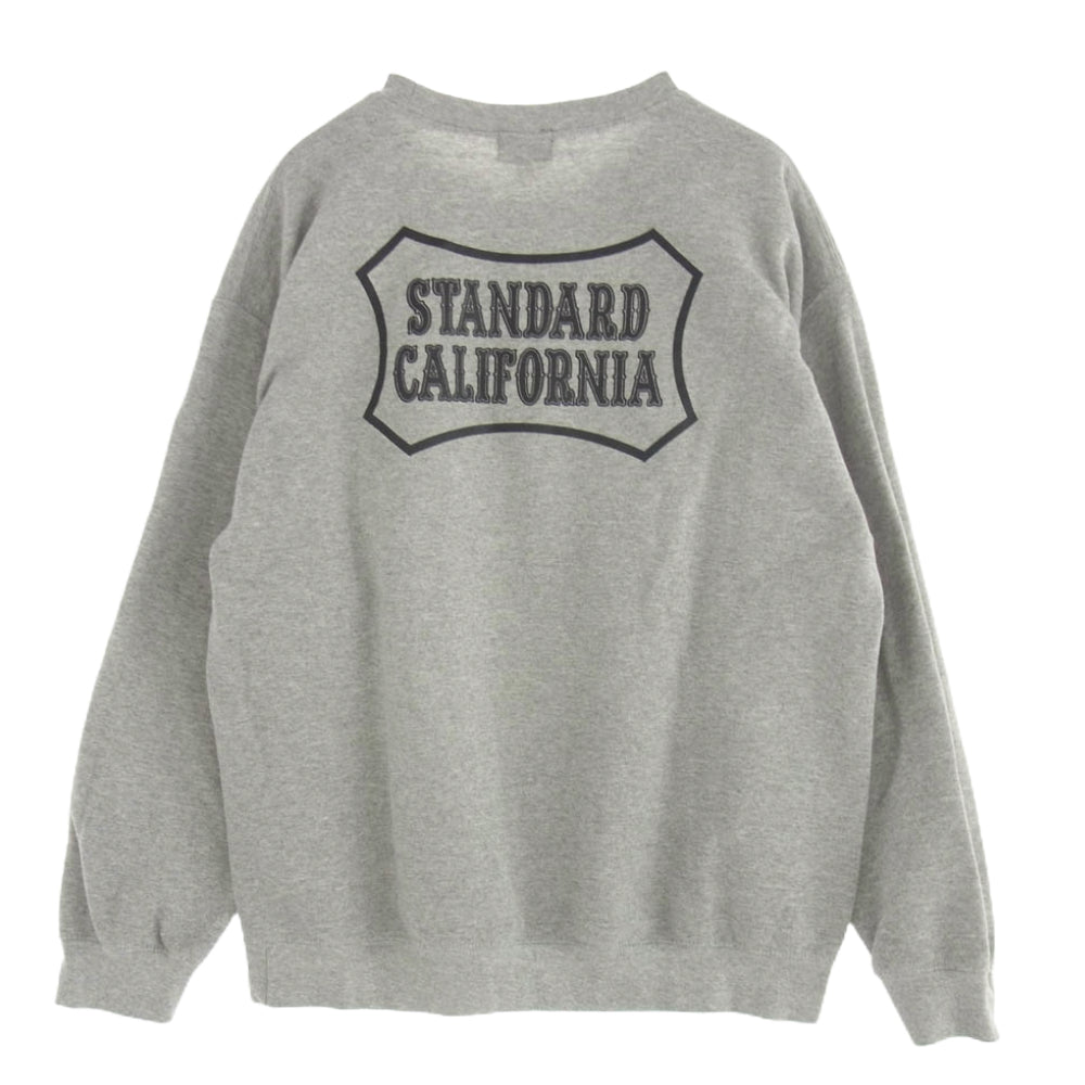 STANDARD CALIFORNIA スタンダードカリフォルニア 23SS 122C1040728 × VANS バンズ LOGO CREW SWEAT ロゴプリント クルーネック スウェット グレー系 L【中古】