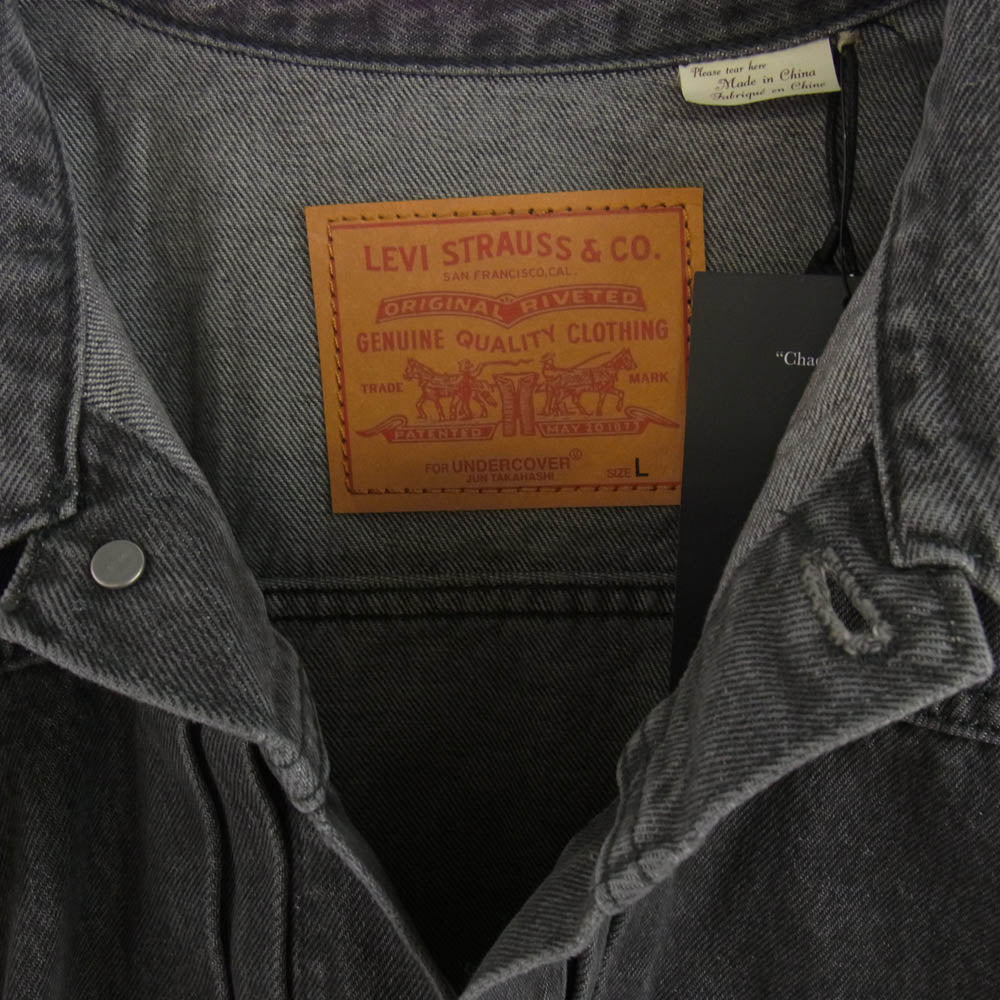 UNDERCOVER アンダーカバー 25SS UE1E9202 × LEVI'S リーバイス TYPE I JACKET トラッカー ジャケット デニム ジャケット ブラック系 L【新古品】【未使用】【中古】