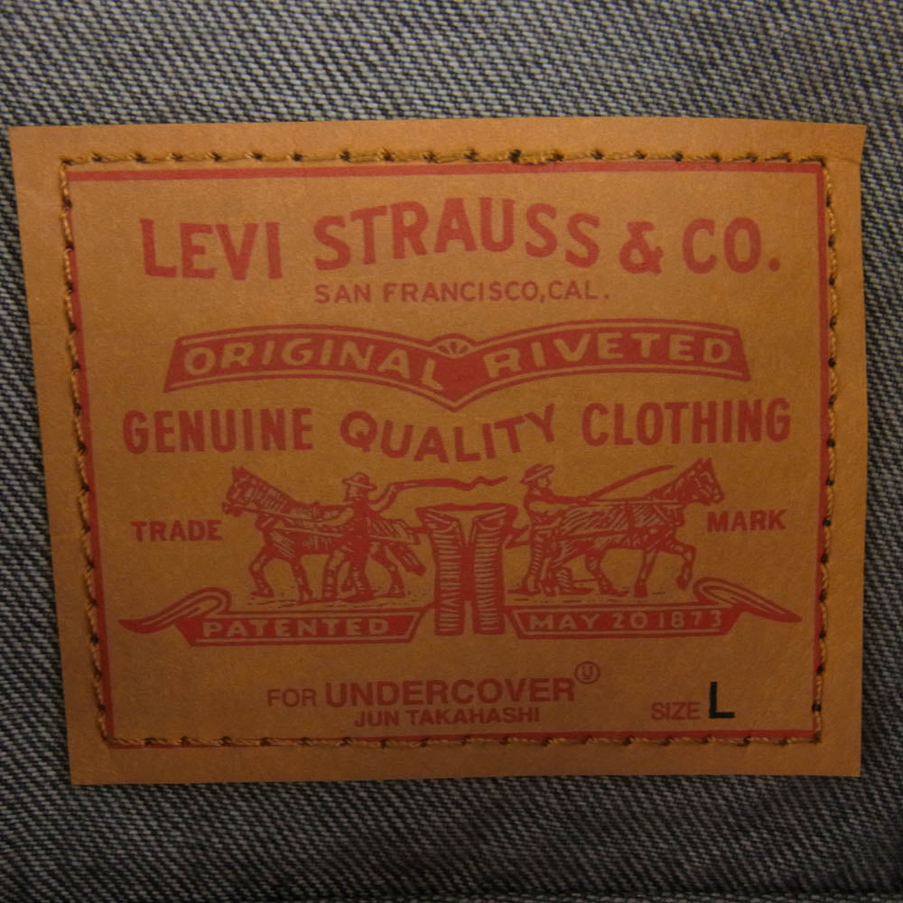 UNDERCOVER アンダーカバー 25SS UE1E9202 × LEVI'S リーバイス TYPE I JACKET トラッカー ジャケット デニム ジャケット ブラック系 L【新古品】【未使用】【中古】