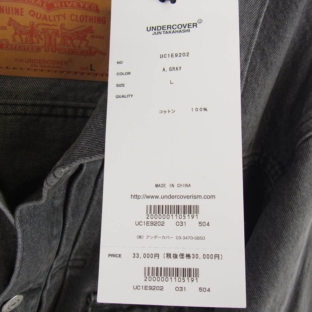 UNDERCOVER アンダーカバー 25SS UE1E9202 × LEVI'S リーバイス TYPE I JACKET トラッカー ジャケット デニム ジャケット ブラック系 L【新古品】【未使用】【中古】