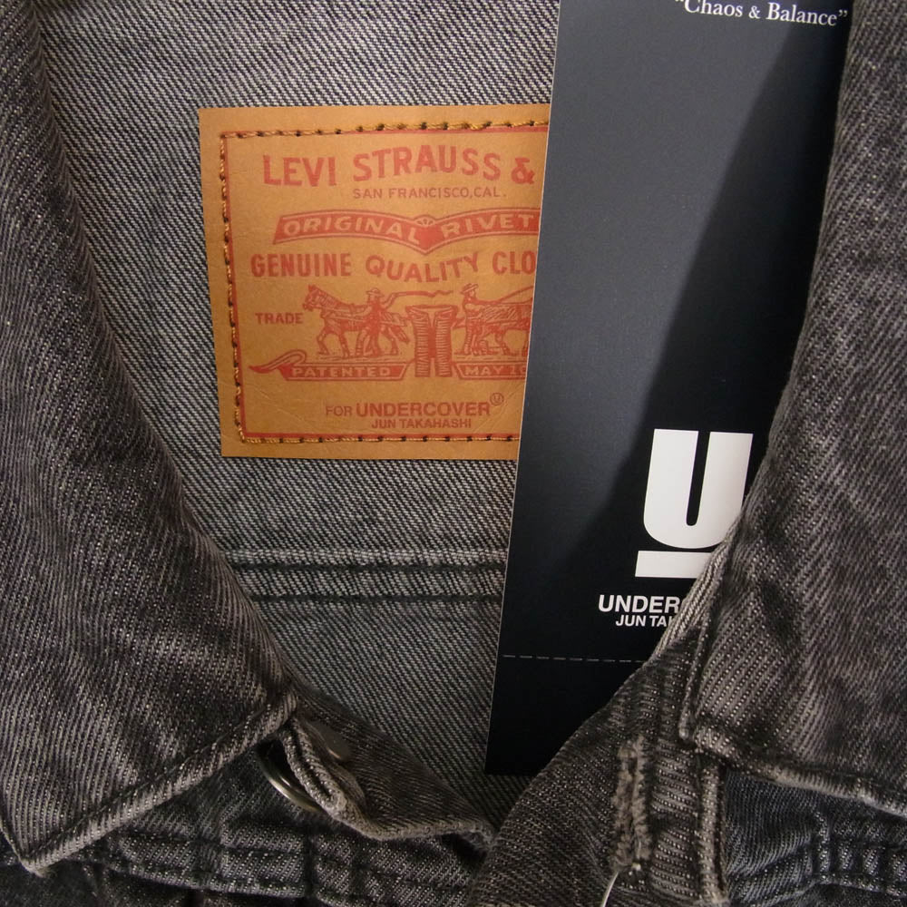 UNDERCOVER アンダーカバー 25SS UE1E9202 × LEVI'S リーバイス TYPE I JACKET トラッカー ジャケット デニム ジャケット ブラック系 XL【新古品】【未使用】【中古】