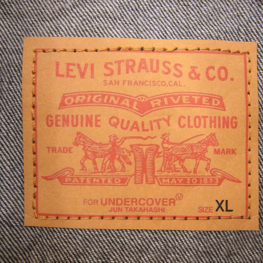 UNDERCOVER アンダーカバー 25SS UE1E9202 × LEVI'S リーバイス TYPE I JACKET トラッカー ジャケット デニム ジャケット ブラック系 XL【新古品】【未使用】【中古】