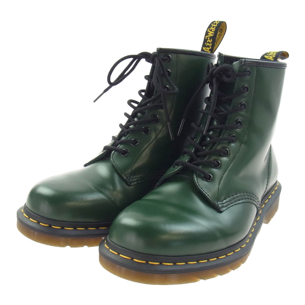 Dr.Martens ドクターマーチン 1460 8ホール レースアップ レザー ブーツ グリーン グリーン系 UK9【中古】