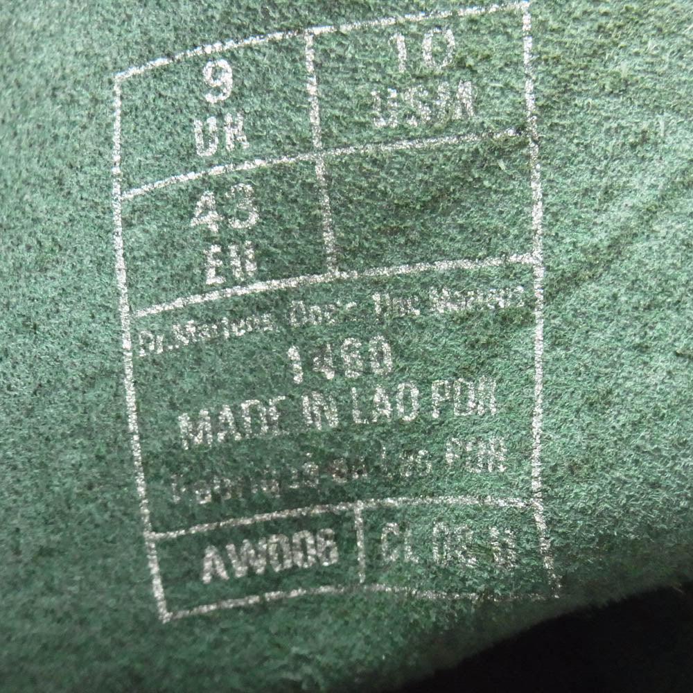 Dr.Martens ドクターマーチン 1460 8ホール レースアップ レザー ブーツ グリーン グリーン系 UK9【中古】