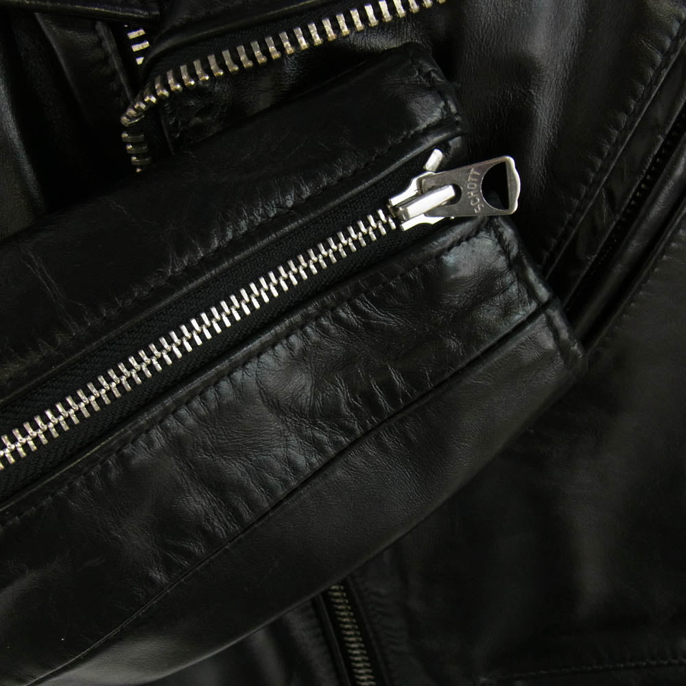 schott ショット 7416 613UHT HORSEHIDE ONE STAR TALL ホースハイド ワンスタートール 馬革 ダブル ライダースジャケット ブラック系 38【中古】