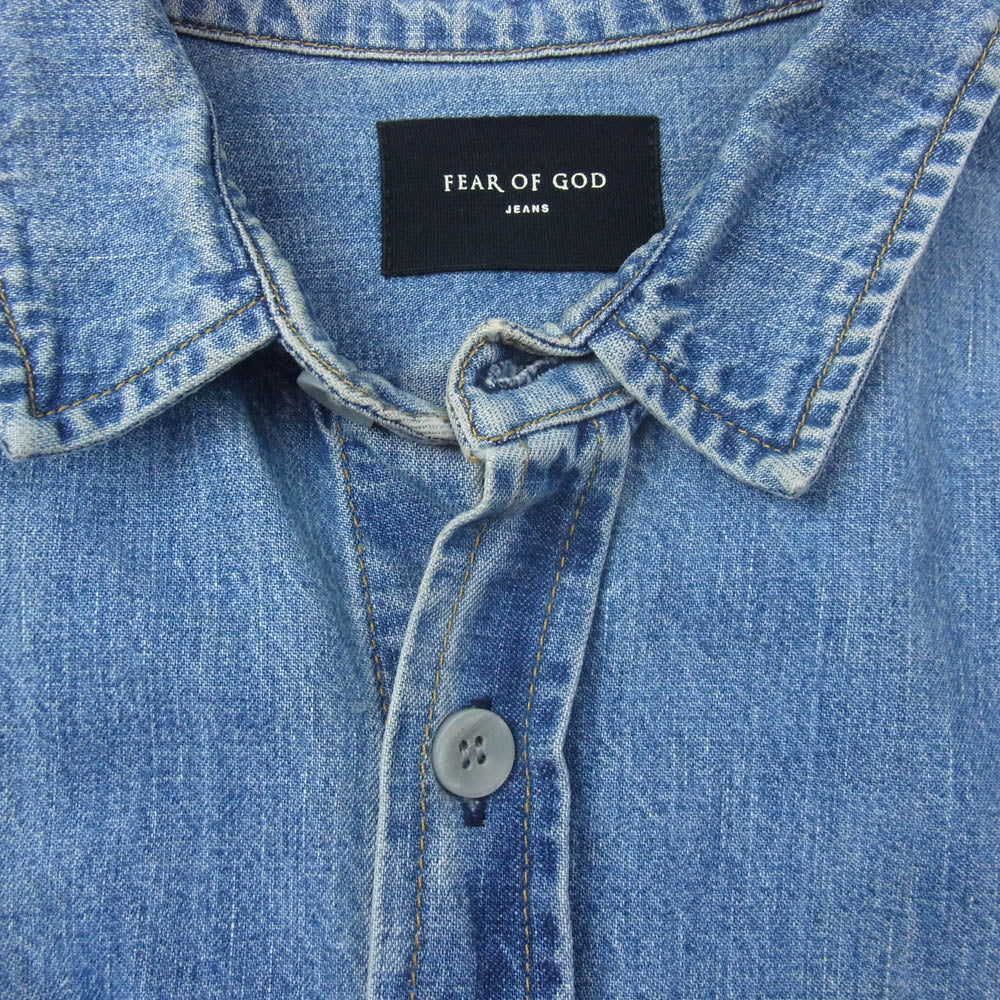 FEAR OF GOD フィアオブゴッド 5C17D fifth collection 5th コレクション デニム シャツ インディゴブルー系 M【中古】